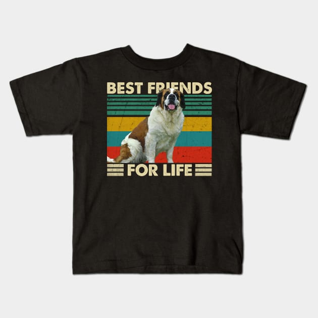 St. Bernard Best Friends For Life Tee for Dog Devotees Kids T-Shirt by Beetle Golf